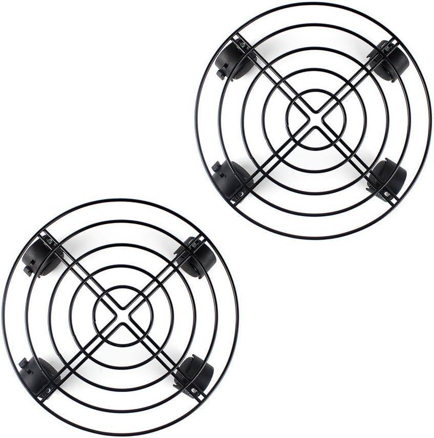 Jesauge Metal Plant Flower Pot Stand Trolley Caddy on Wheels Indoor Outdoor Home Garden Tools (2-Pack)
