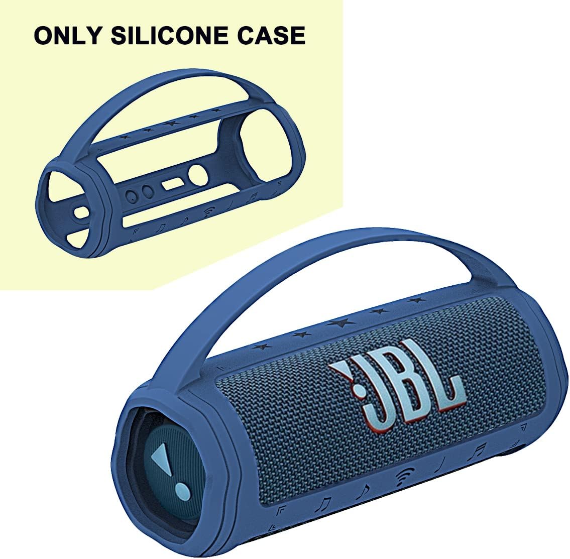 JCHPINE Silicone Cover Case for JBL Flip 6 Portable Bluetooth Speaker, Protective Carrying Holder for JBL Flip 6 Speaker Accessories (Blue Case) - Image 2