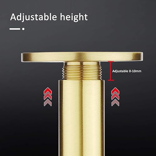 Miniatura 3 de Patas cilíndricas ajustables de latón cepillado macizo, patas de sofá de metal, mesita de nochemueble de televisiónmueble de bañopatas de mesa