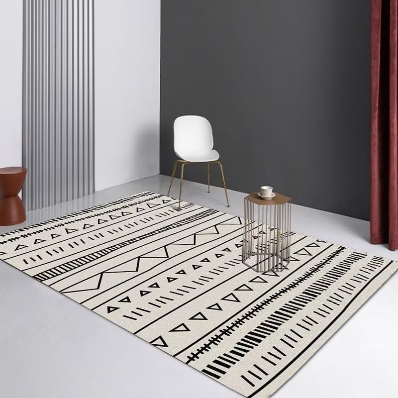 Tapis chambre ado design gris lavable pour créer un coin studio branché