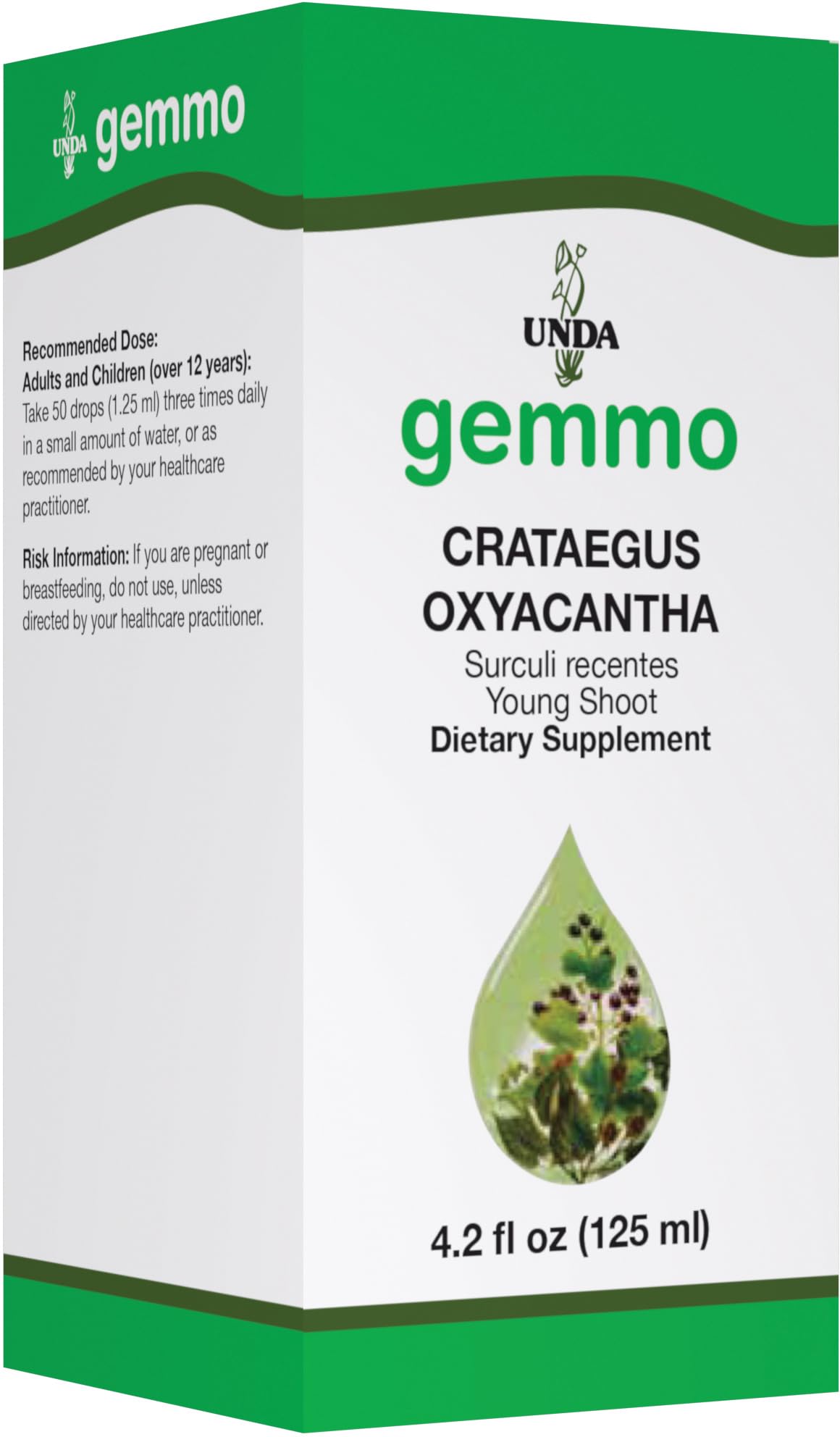 UNDA Gemmo Therapy Crataegus Oxyacantha | Hawthorn Young Shoot Extract | 4.2 fl. oz.