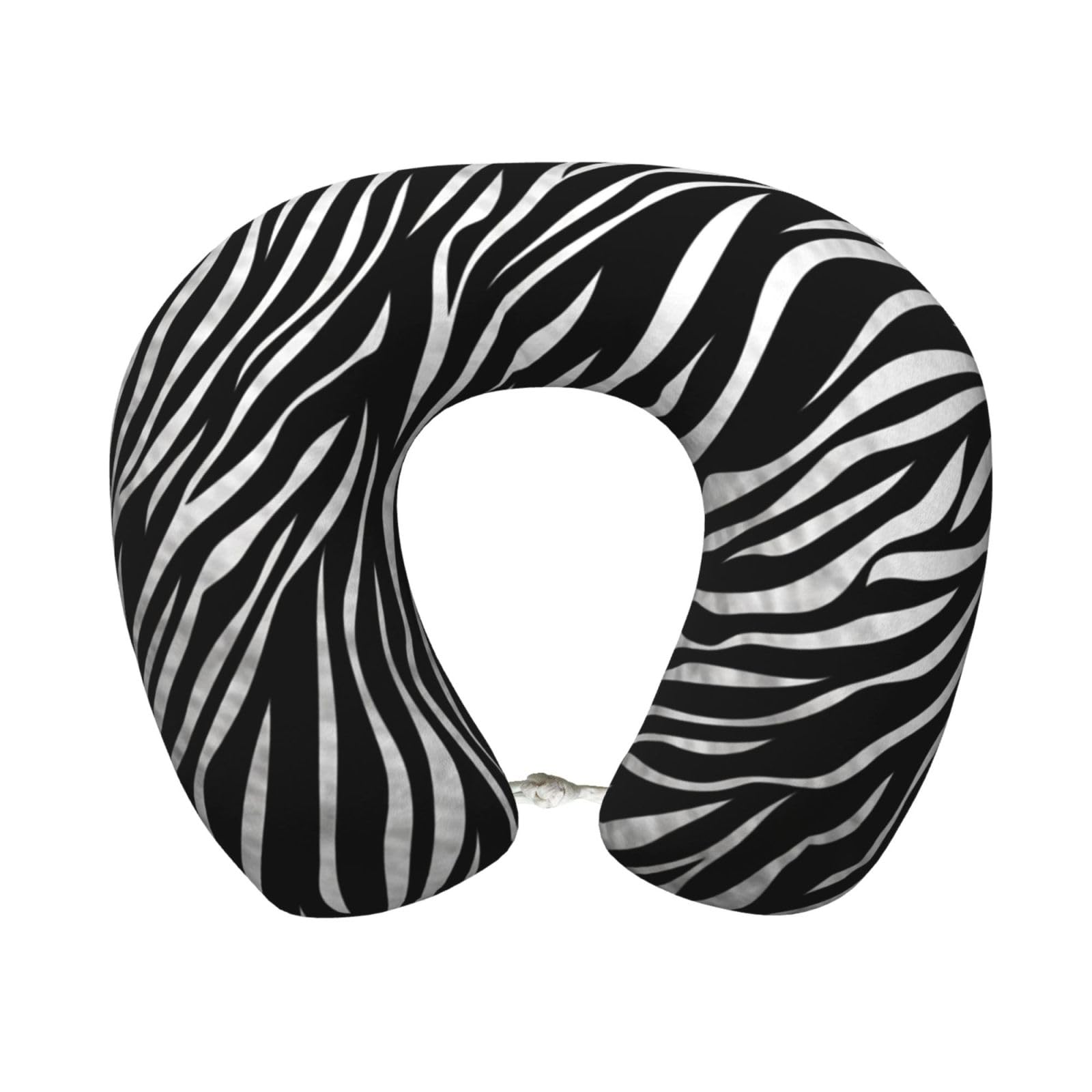 peiyeety Zebra Print Travel Pillow Memory Foam - Comfortable U Shape Neck Pillows for Sleeping, Neck and Head Support Portable Airplane Pillow Adjustable Flight Pillow, Washable Cover