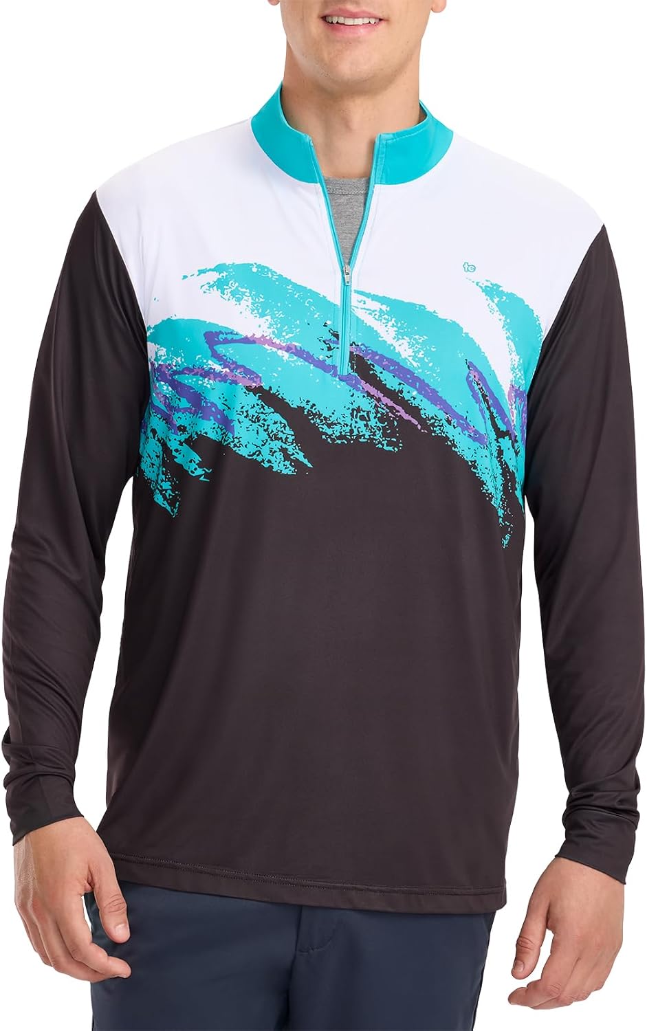 Tipsy Elves Men's Quarter Zip Golf Pullover - Performance Golf Shirts for Men w/ 4-Way Stretch Moisture Wicking Fabric