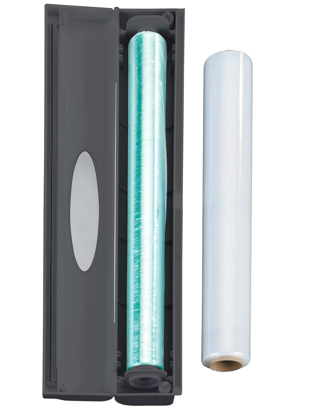Wenko 86678100 Dispenser di pellicola alimentare Perfect Cutter, antracite, plastica, 38 x 5,2 x 6,7 cm