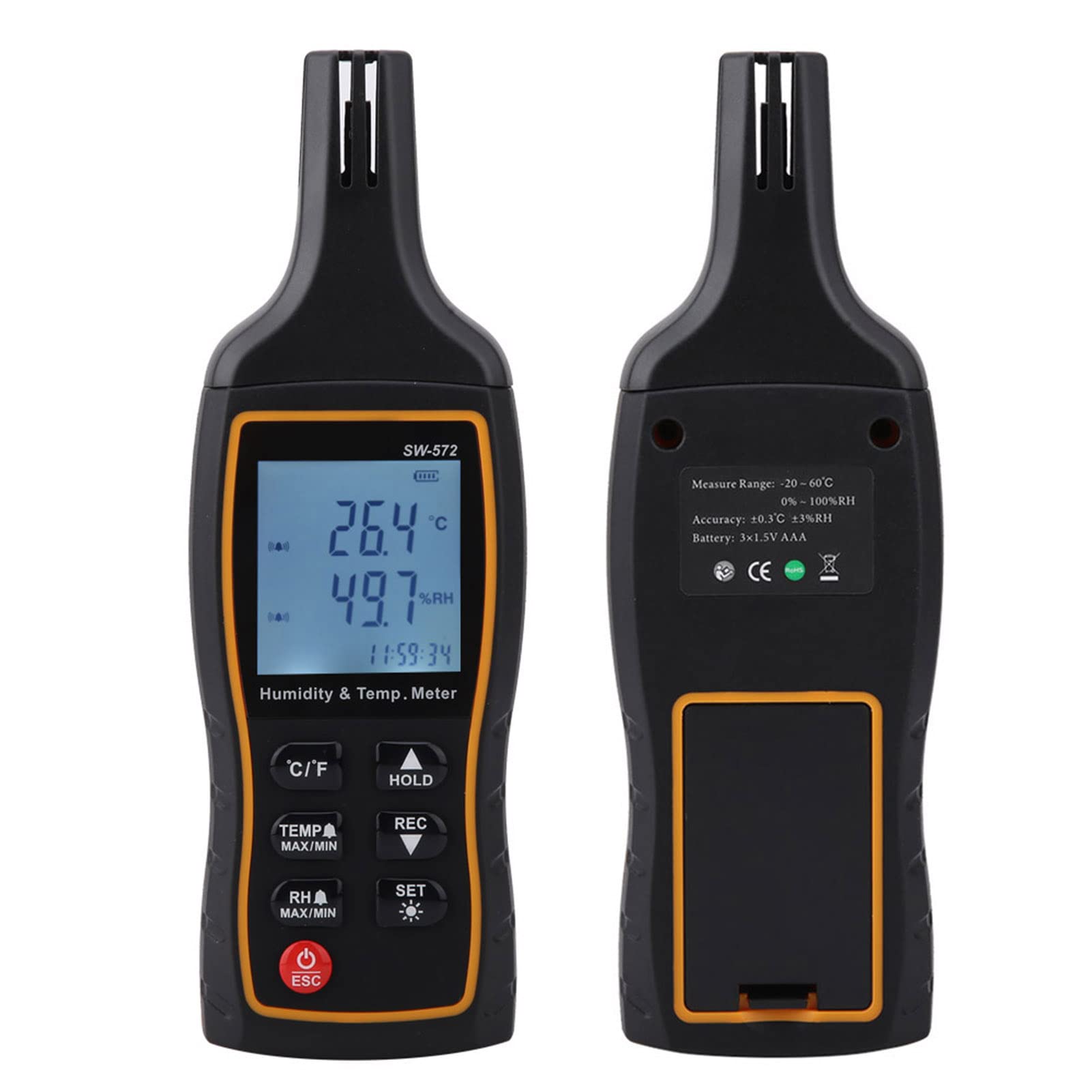 Jeffergarden Misuratore di Temperatura Digitale, Sensore Ad Alta sensibilità, Ampio Schermo LCD Retroilluminato -20,0°C~60,0°C Igrometro Termico con Tempo di Risposta di 0,5 S per Uso Domestico e in