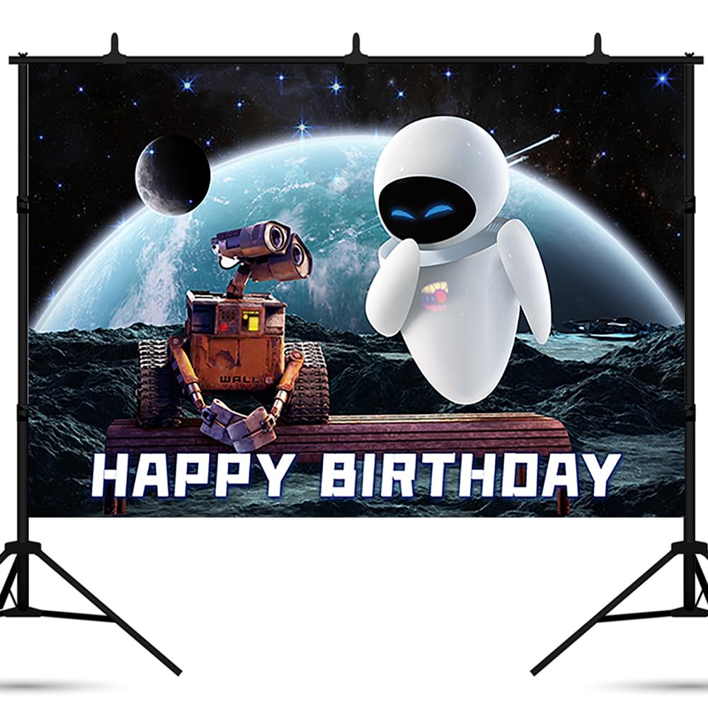 Wall e Birthday Party Backdrop Photo Background Banner Birthday Party Decorations Banner Wall e Theme Photography Backdrop