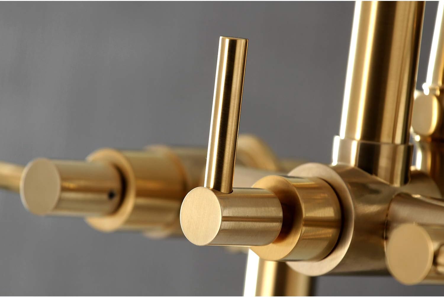 Kingston Brass AE8107DL Deck Mount Tub Filler with Hand Shower, Brushed Brass