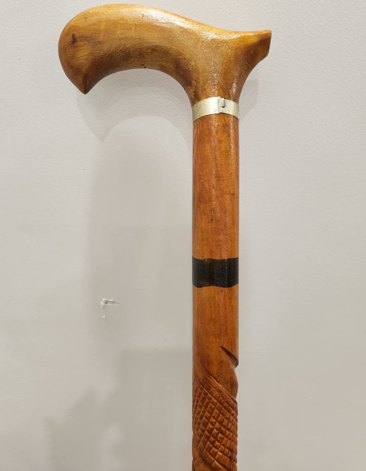 SCM Wooden Craft Walking/Cane Stick with Base Rubber for Old People(Unisex, Colour-Brown Wooden Stick Durable Unfold/Pakka sheesham for Man and Woman