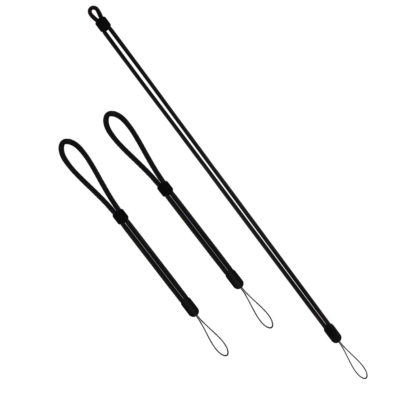 Noii [3 Pack] Adjustable Phone Wrist Lanyard for Women Men,Camera Wrist Strap,Black Lanyard for Whistle Flash Drive Gopro Keychain Selfie Stick PSP Wii Flashlight Bottle ID Card Badge iPod Mp3 Mp4