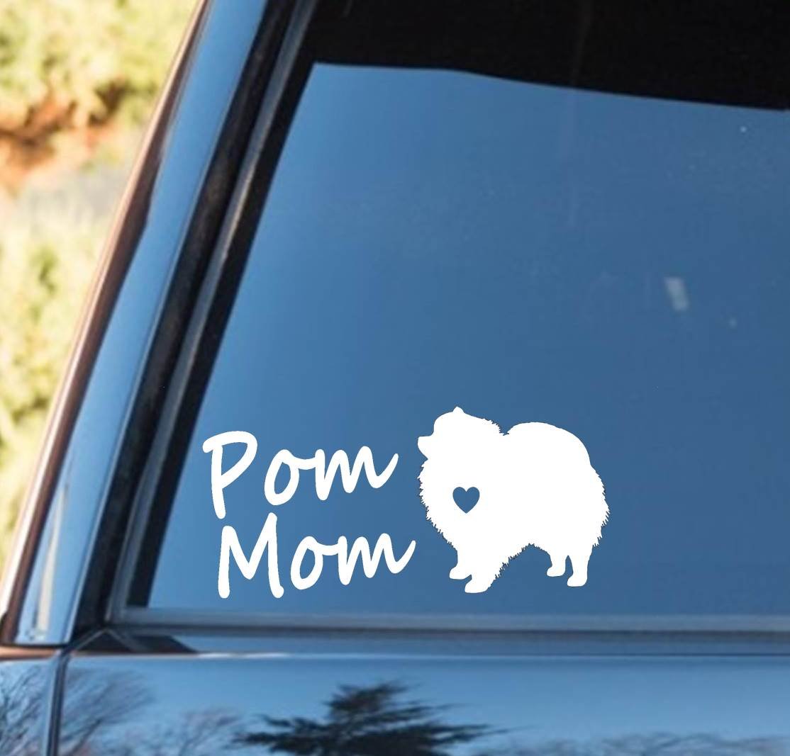 Bluegrass Decals A1190 Pomeranian Pom Mom Dog Decal Sticker