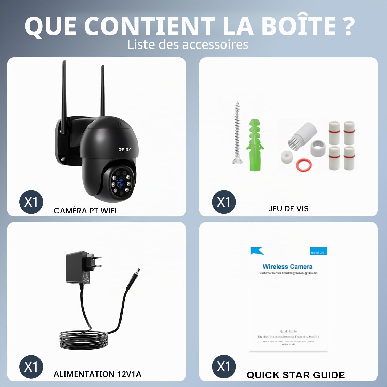 REIGY 8MP Caméra de Surveillance WiFi Extérieure PT 360°, IP Caméra de Sécurité sans Fil(3840 * 2160p) avec Détection Mouvements Vision Nocturne Couleur Audio Bidirectionnel Compatible NVR