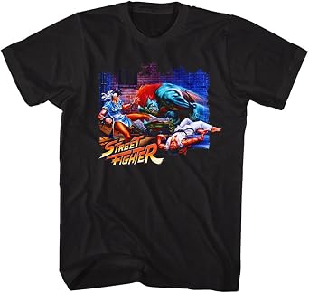 Street Fighter - Mens Alley Fight T-Shirt, Size Large, Color Black