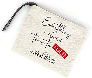 Real Estate Agent Supplies, Realtor Gifts, Funny Real Estate Agent Novelty Office Employee Boss Coworkers, Broker Gift, Realtor Gift for Women - Everything I Touch Turns to Sold - Broker Makeup Bag