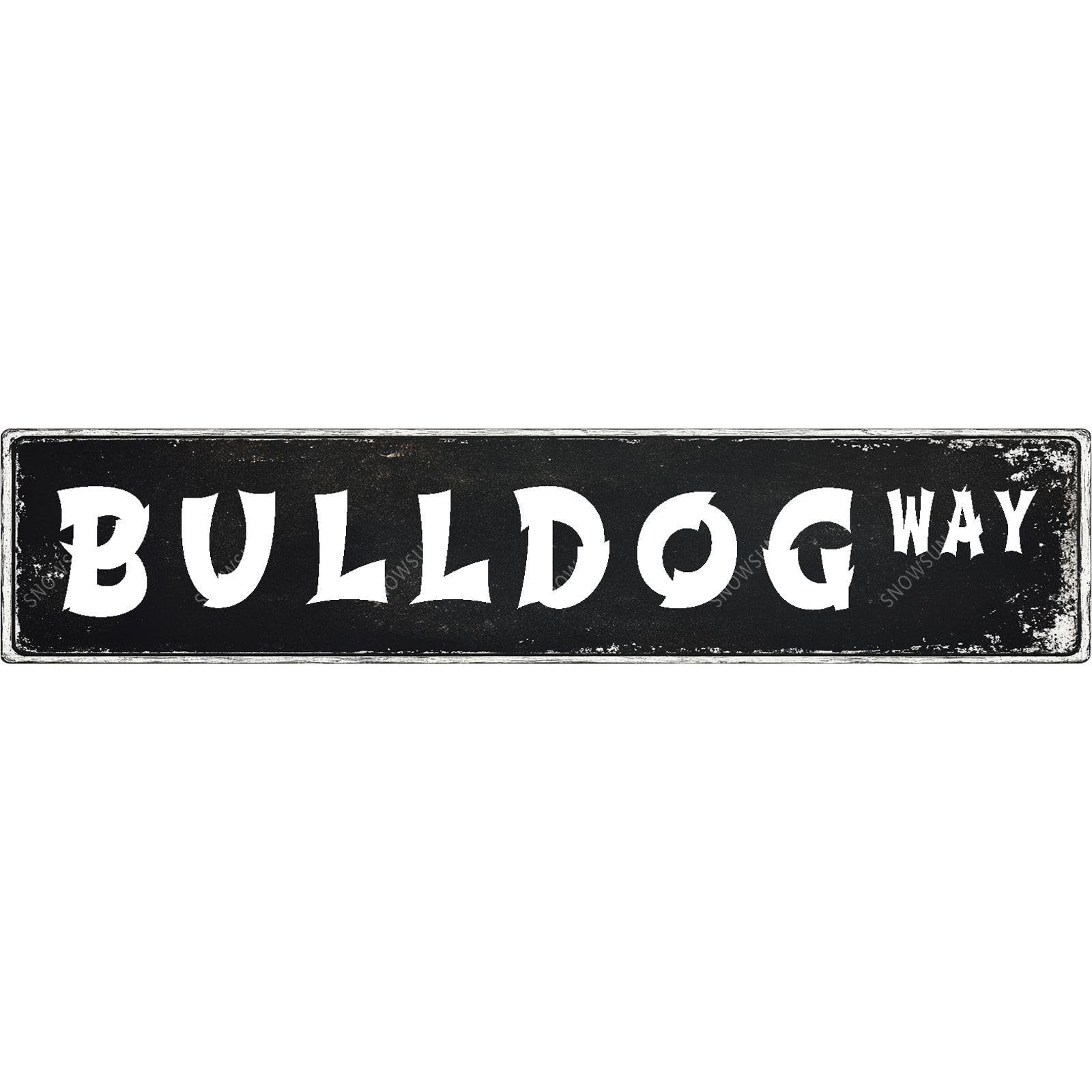 Bulldog Way Tin Sign Funny Vintage Street Sign Wall Decor for Home Farmhouse Bar Cafe Fence Yard Decor 4x16 Inch