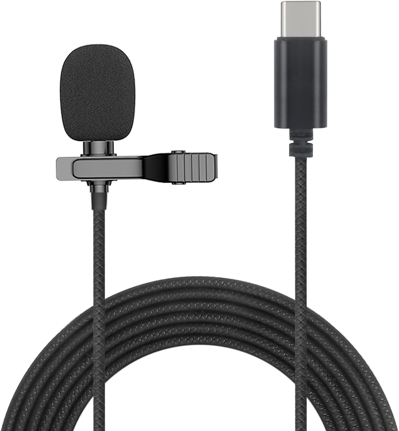 okcsc Lavalier Lapel Microphone, MC2U Clip on Microphone with USB C,Professional Omnidirectional Condenser Portable Microphone Work for Samsung Galaxy,Google Nexus,Others Type C Device(USB Type C,2M)