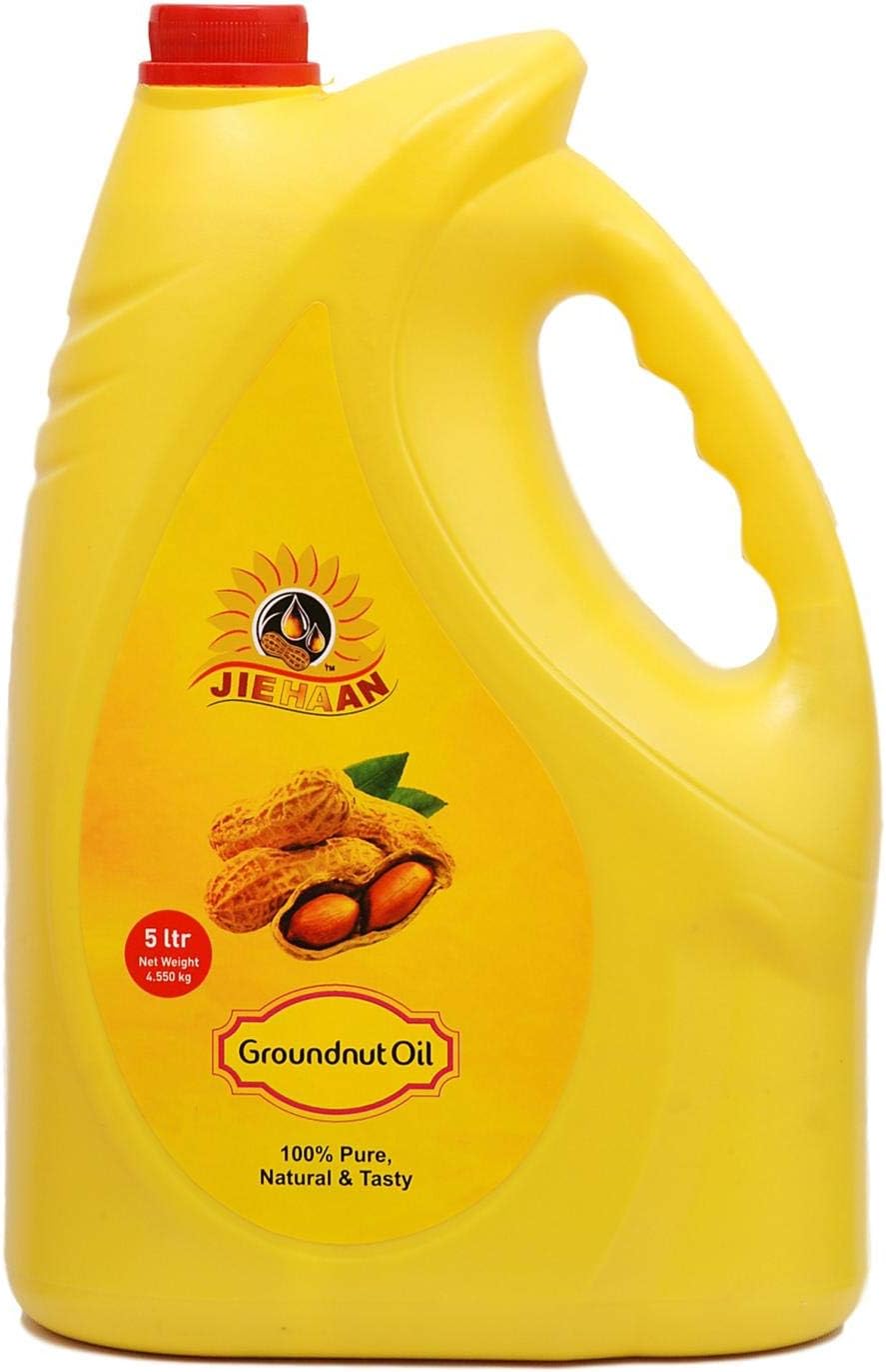 Jiehaan Cold Pressed Groundnut Oil, 5Ltr