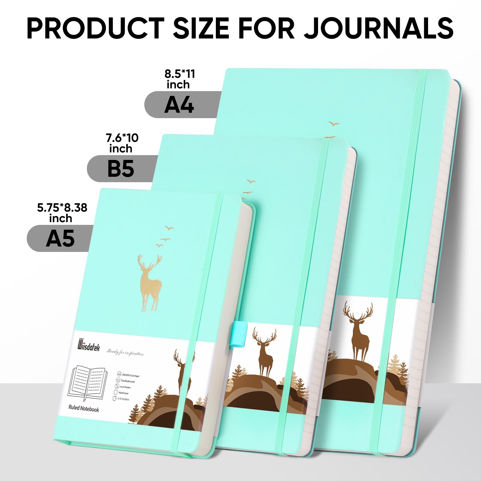 Wiisdatek College Ruled Notebook, 312 Numbered Pages Large B5 Lined Journal Notebook - Image 2