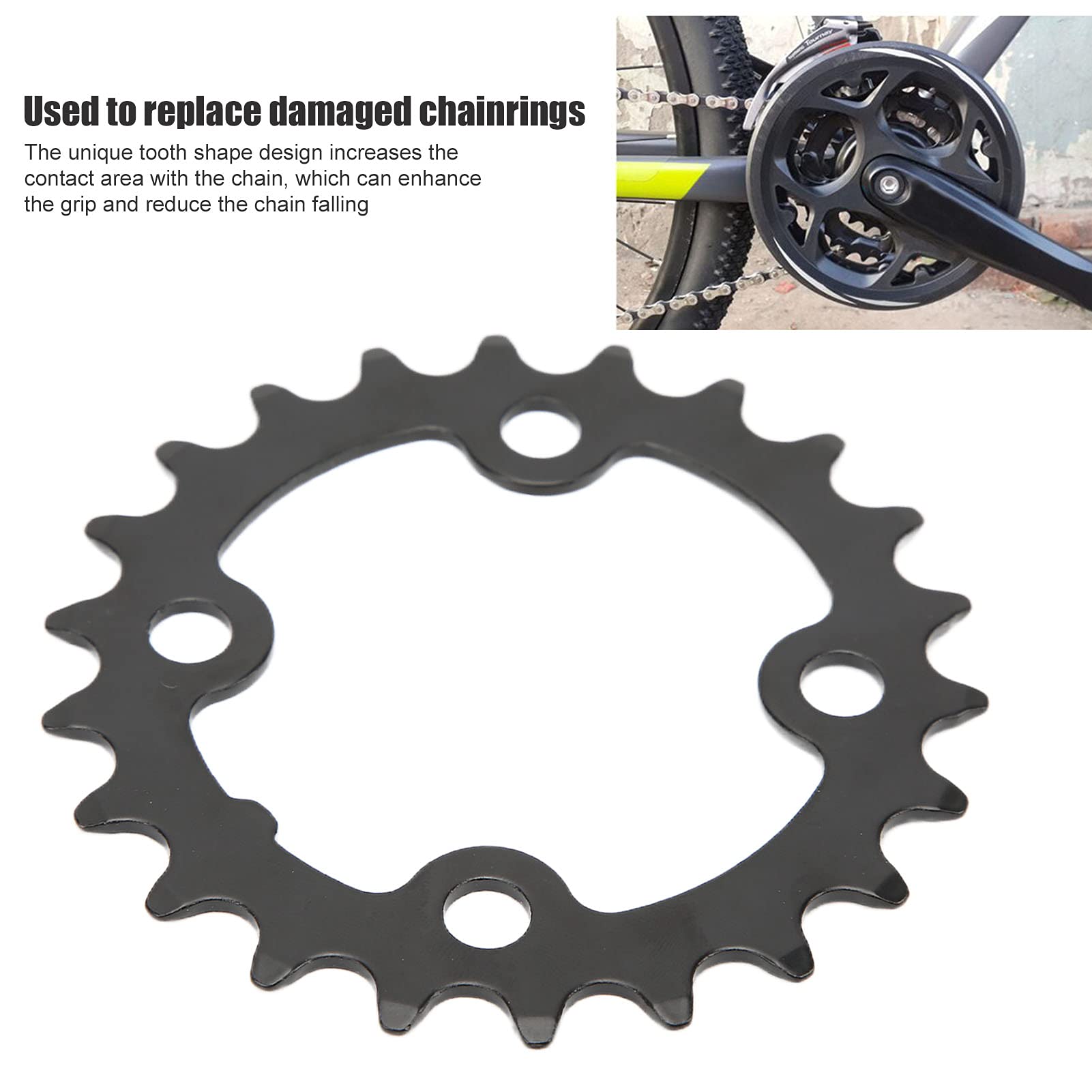 Alomejor Plato de Bicicleta para Montaña – Corona de Acero al Carbono 22T, 64mm BCD, Compatible con Transmisiones de 8, 9 y 10 Velocidades, Ideal para Cambio y