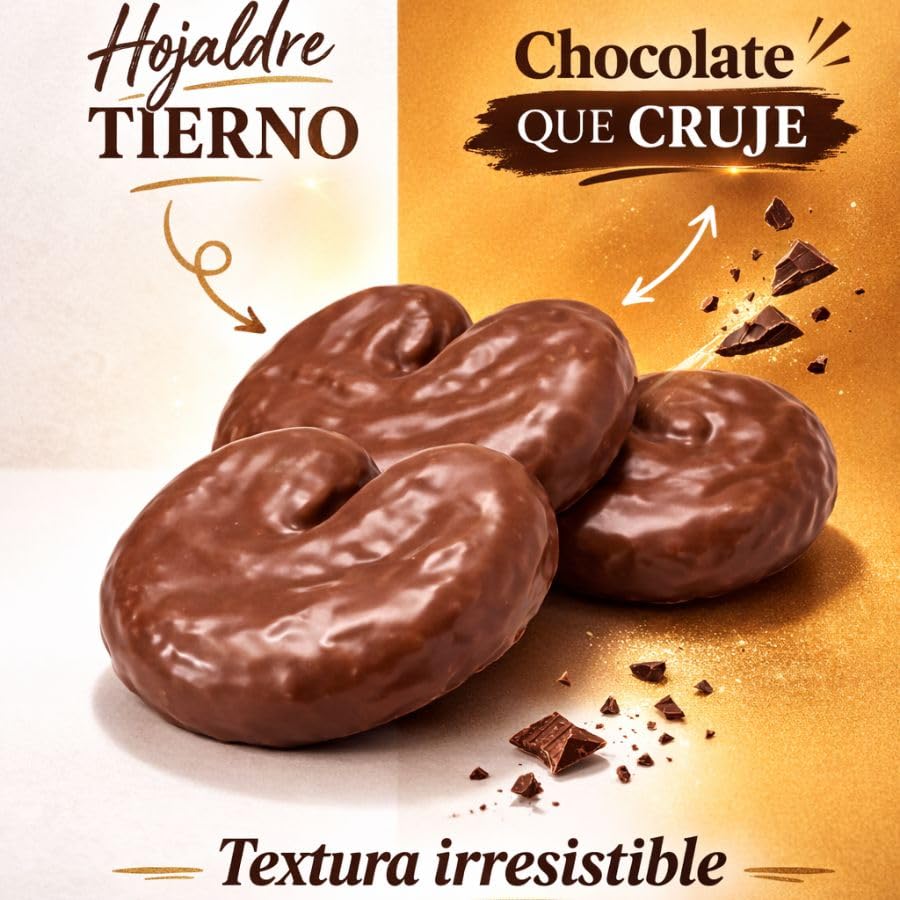 LaPasion | Palmeras de Chocolate – Palmera Tentación Deluxe | Caja 2 kg | – Hojaldre tierno con Cobertura al Cacao