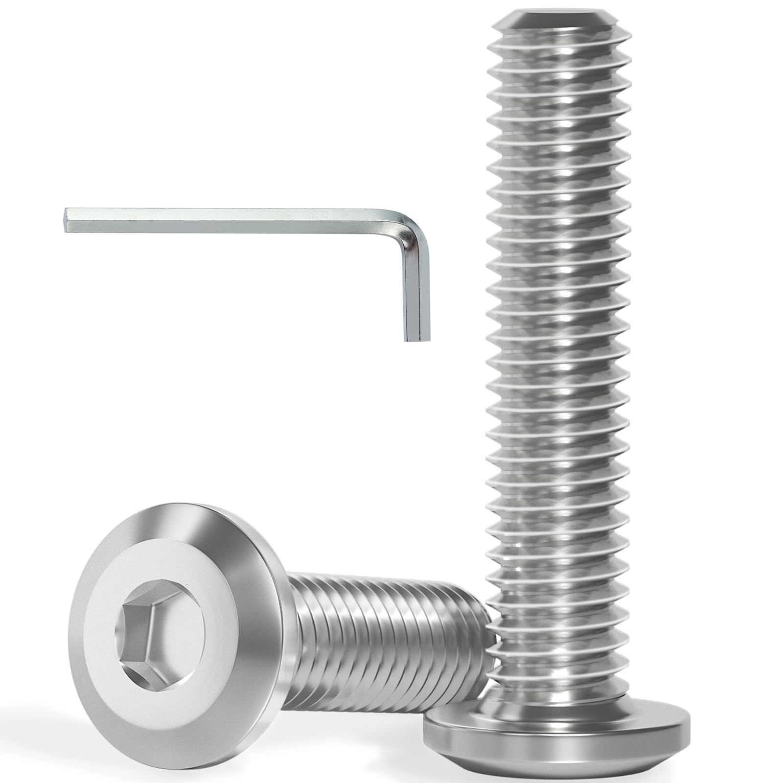 Photo 1 of VGBUY M8-1.25 x 30 mm 30Pcs Flat Head Hex Socket Cap Screws Bolts,304 Stainless Steel 18-8,Full Thread,Hex Spanner Included (VG30125)