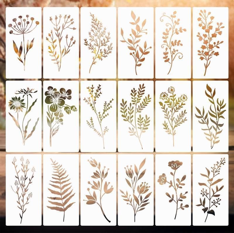 Acheter Pochoirs De Peinture De Modèle De Fleur Décorative De Taille A4 Pour Les Travaux Manuels De Bricolage, La Peinture De Scrapbooking Sur Le Bois, La Toile, Le Sol, Le Mur Et