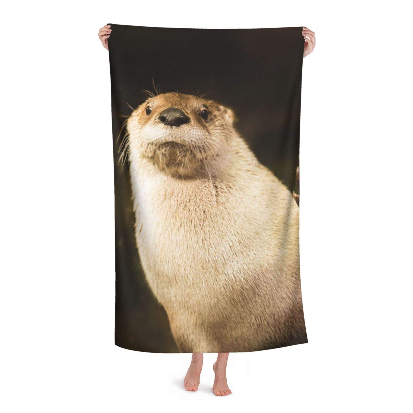 chsygi Our River Otters Rock Beach Towel for Adults, 32 x 52 Inches, Absorbent Portable Lightweight Blanket Towels Soft Bath Towels for Beach Pool SPA Gym Travel