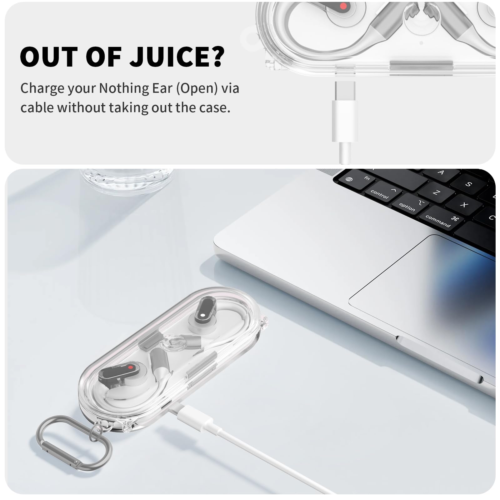 Amazon.com: for Nothing Ear (Open) Case Cover, Transparent and