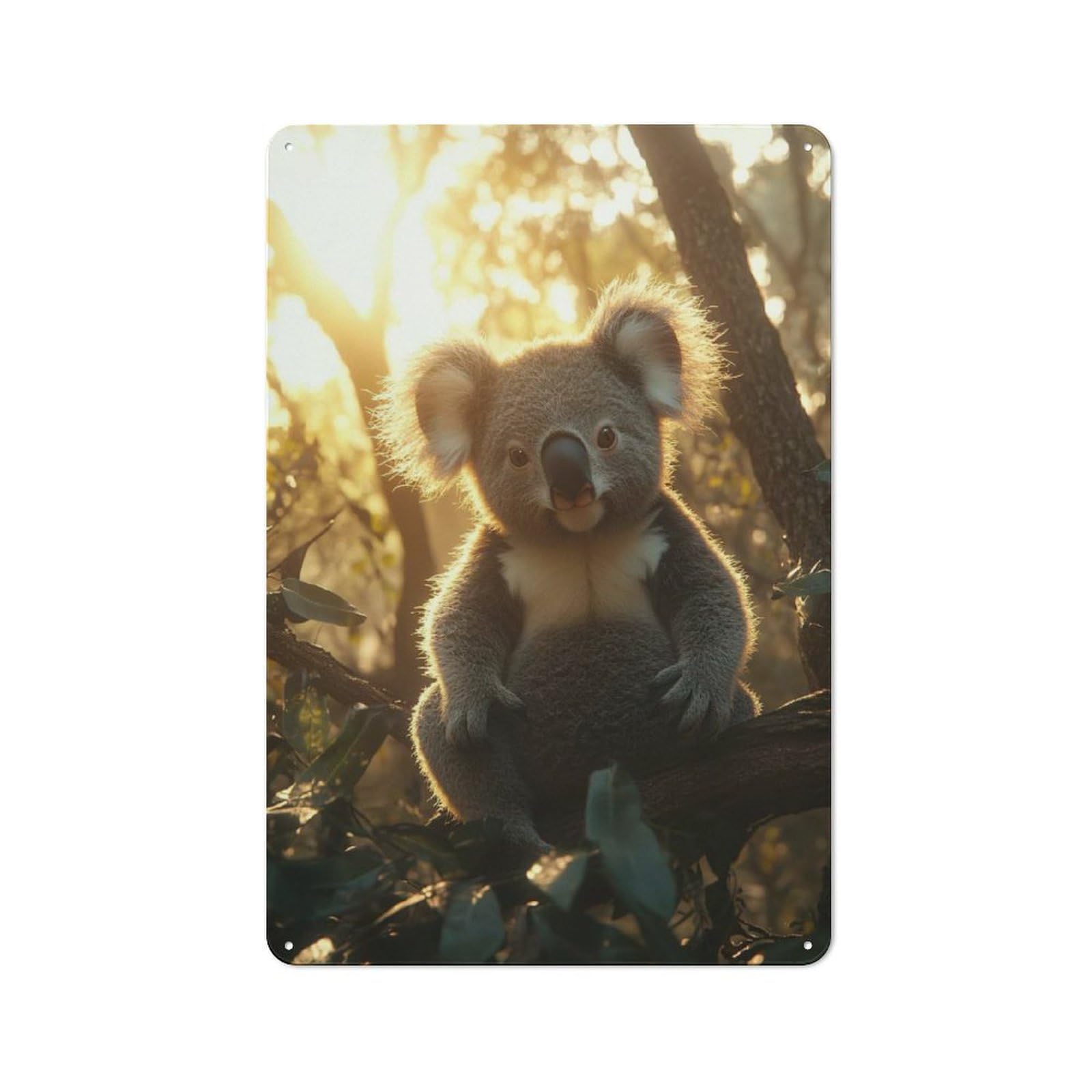 Junmoney Style-1 Koala In The Sunlight Barn Style Metal Wall Decor 30X20cm, Country Metal Sign For Kitchen, Cottage, Porch Or Garden Room