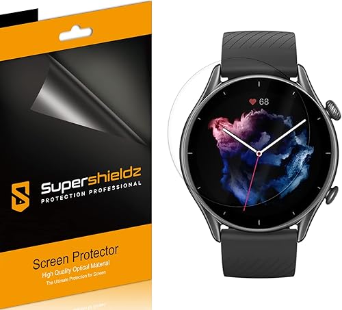 Supershieldz Protector de pantalla diseñado para Amazfit GTR 3 y Amazfit GTR 3 Pro, protector transparente de alta definición (TPU)