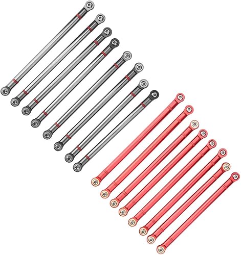 Miniatura 9 de Varilla de enlace de aleación de aluminio, plplaaoo 8 piezas, varilla de enlace de chasis de automóvil a control remoto, piezas de actualización de