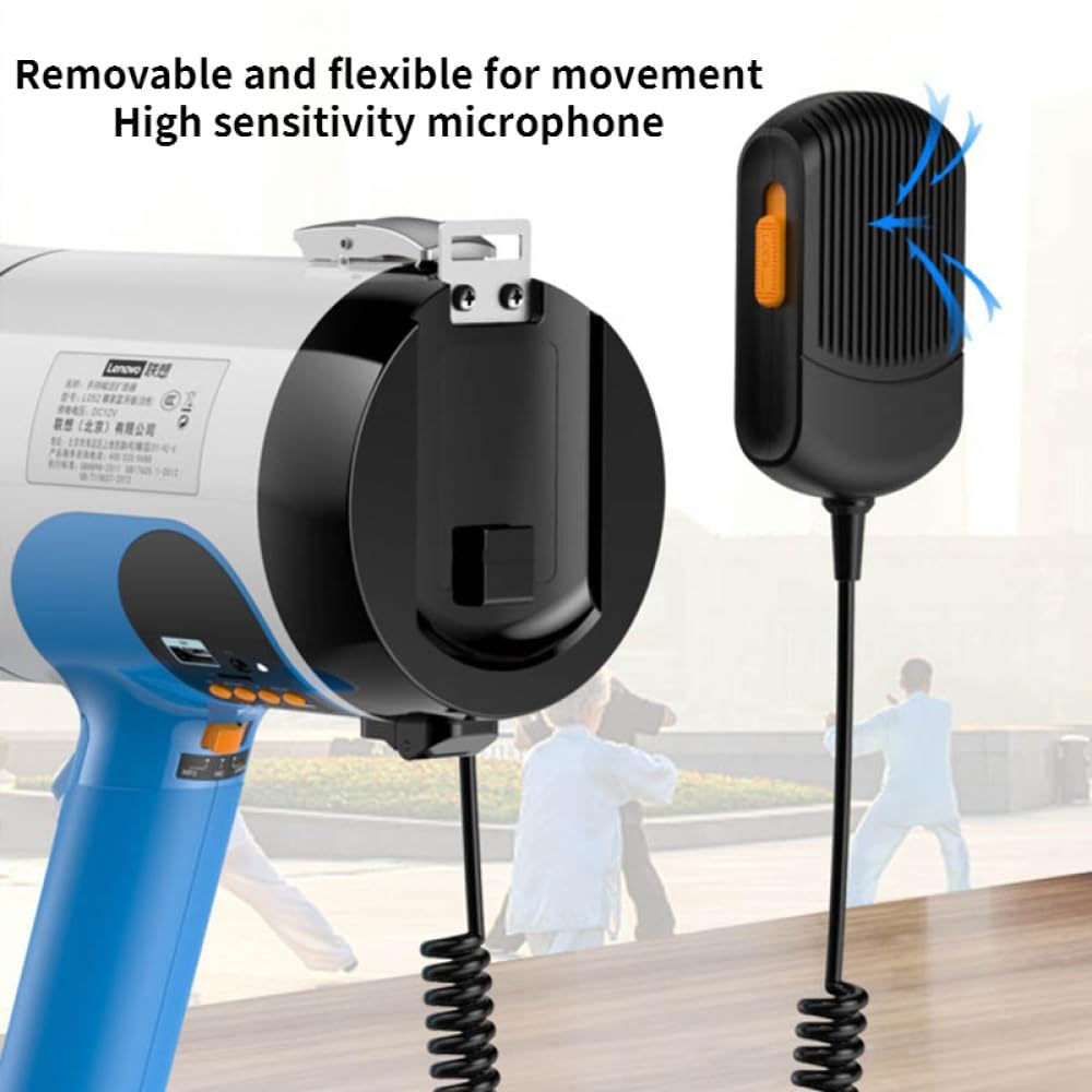 Megáfono de Alta Potencia de 80 W con batería de 2200 mAh: Amplificador de Voz Potente para Deportes en Interiores y Exteriores, emergencias, Entrenadores y guía de multitudes.