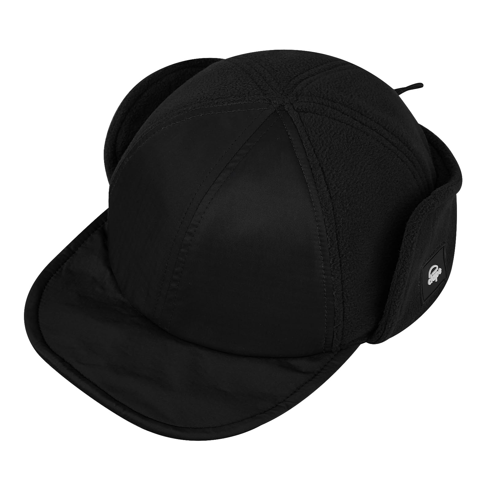 Cappello Invernale, Cappellino da Baseball Invernale con paraorecchie, Berretto di Lana Caldo Uomo, Visiera Pieghevole, Cappellino Camionista(APL1Black)