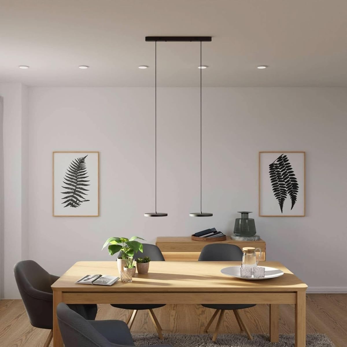 Dimmbare Pendelleuchte 'Evanos', LED Deckenleuchte, moderne Hängelampe Esstisch Wohnzimmer Smart Home Alexa Google Home Tuya