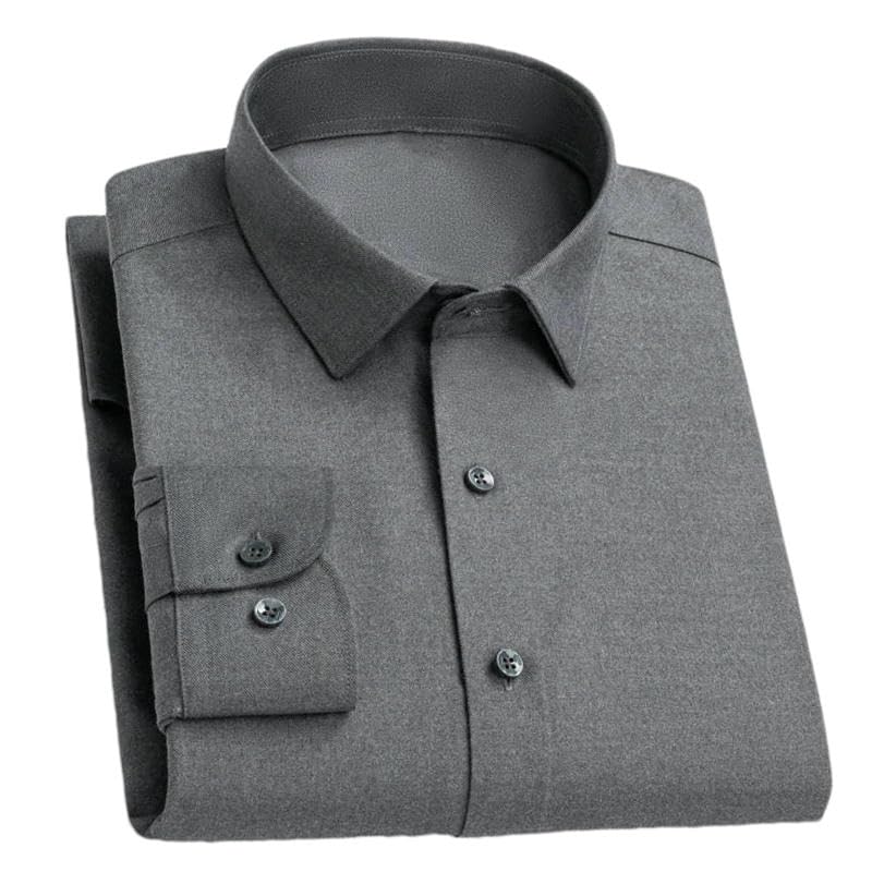 Chemise en laine mélangée homme coupe décontractée à manches longues avec poche