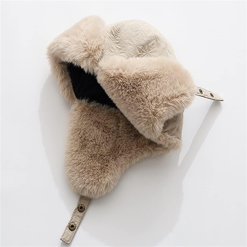 FENOKD Men and Women Winter Thickened Plush Hat Plus Velvet Ear Protection Ski Cap (D 7 3/8)?D-7 3/8