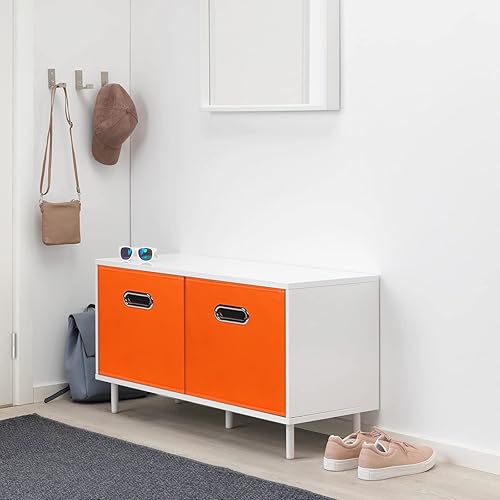 Miniatura 4 de Contenedores de almacenamiento de tela negra, 13 x 13 x 13 pulgadas, cajas de almacenamiento plegables con doble asa, caja organizadora de tela y