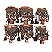 Joy's Billiard Leather Pool Table Pockets Set of 6 for American Heritage Pool Table Classic Billiards Pockets with Fringe-Honey