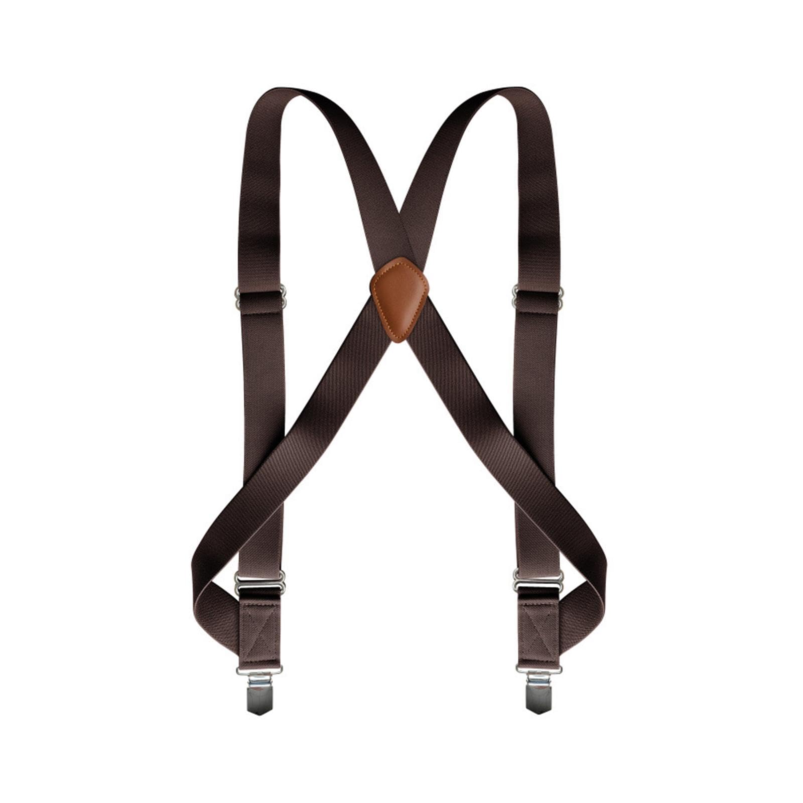 SECRET DESIRE Mens Suspender With Clips Washable Adjustable Fits Jeans Big Tall Friends Coffee