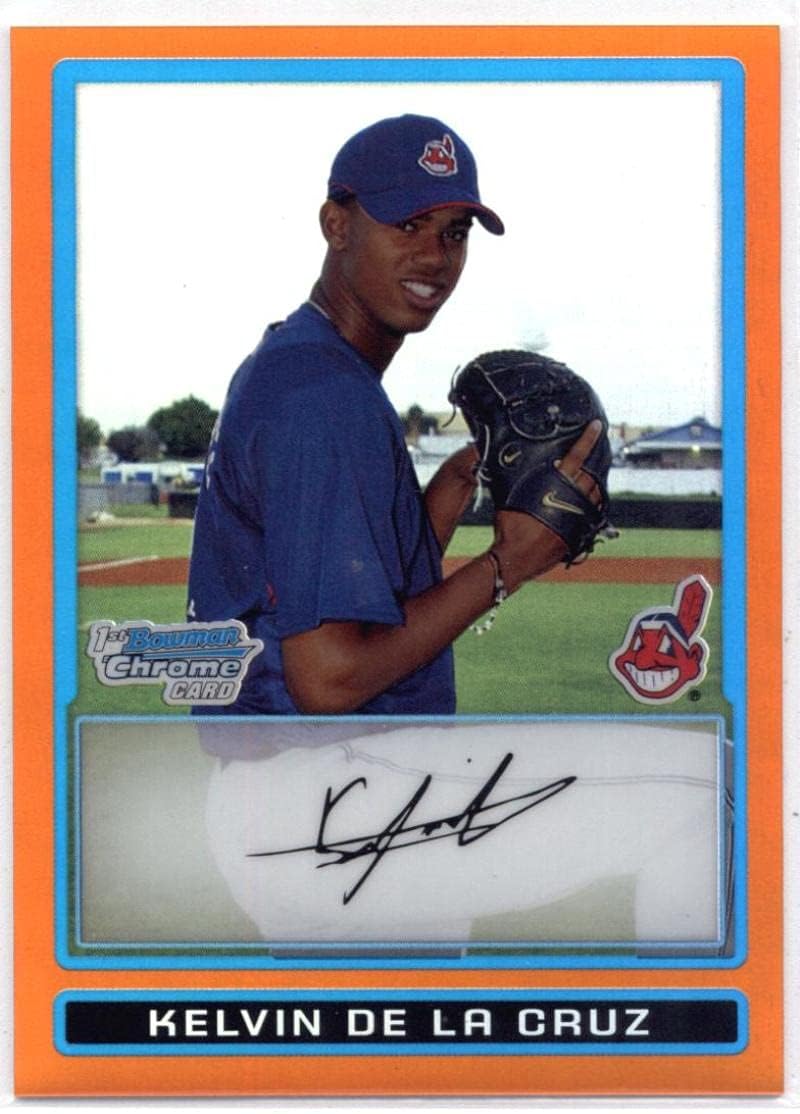 2009 Bowman Chrome Prospects Refractors Orange #BCP9 Kelvin de la Cruz Cleveland Indians MLB Baseball Card /25 NM-MT