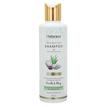 Naturacy Onion Black Seed Shampoo for Hair Fall Control and Hair Growth (200 ml)