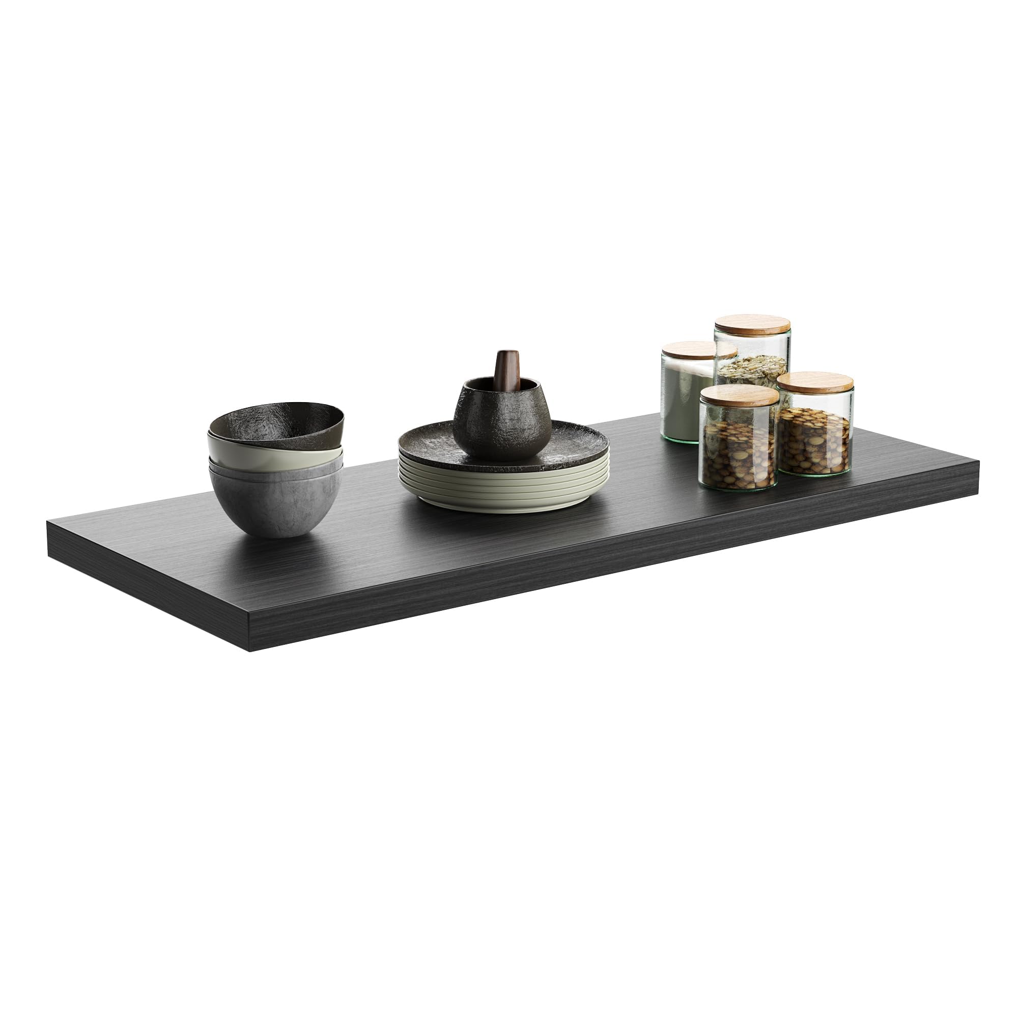 Amazon.com: JPND Wall Shelf Set of 1,Dark Wood Floating