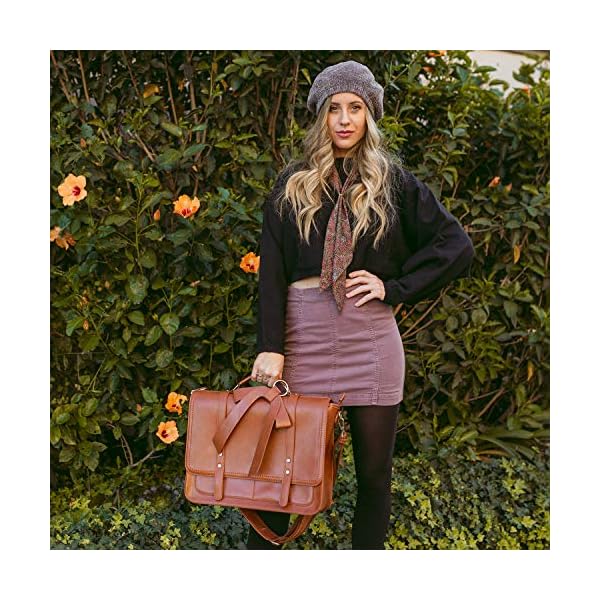 ECOSUSI Women Briefcase PU Leather Laptop Bag College Satchel fit 15.6