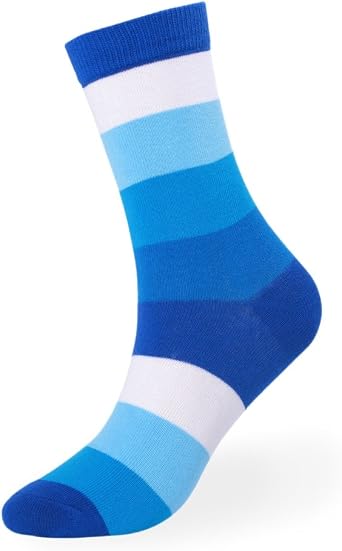 ELFJOY 2 Pairs Mens Colorful Stripe Dress Sock Funny Fashion Cotton High Crew Socks