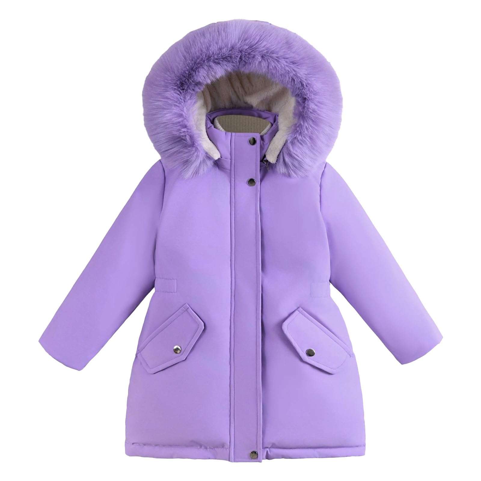 Genérico Chaqueta NiñA Invierno 4 AñOs,Chaqueta De PlumóN SintéTica para NiñA Abrigo CáLido De Invierno con Capucha Cortavientos para NiñOs PequeñOs Y NiñAs