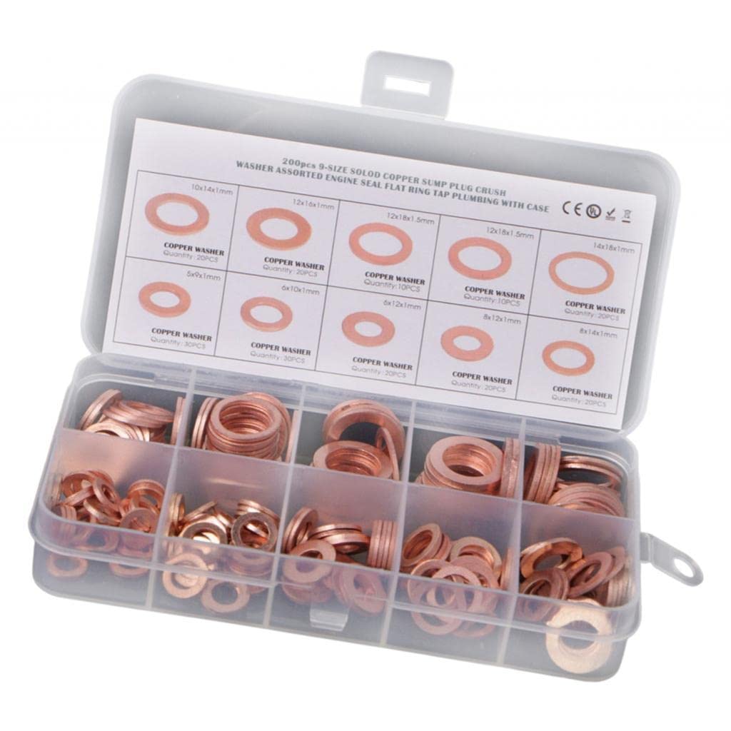 THE STYLE SUTRA ® Copper Washer Gasket Set Crush Washer Assortment Sealing Washers Copper| Fasteners & Hardware | Hardware Washers-image-6