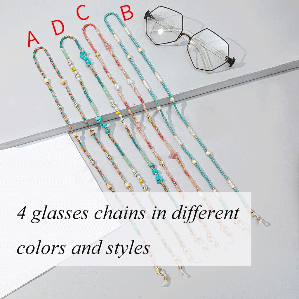 Cadena para gafas, cadena para gafas para mujer, hermosa cadena de 75 cm con anillo de silicona, cadenas de perlas con cuentas de perlas, soporte de cuerda para gafas de personalidad,