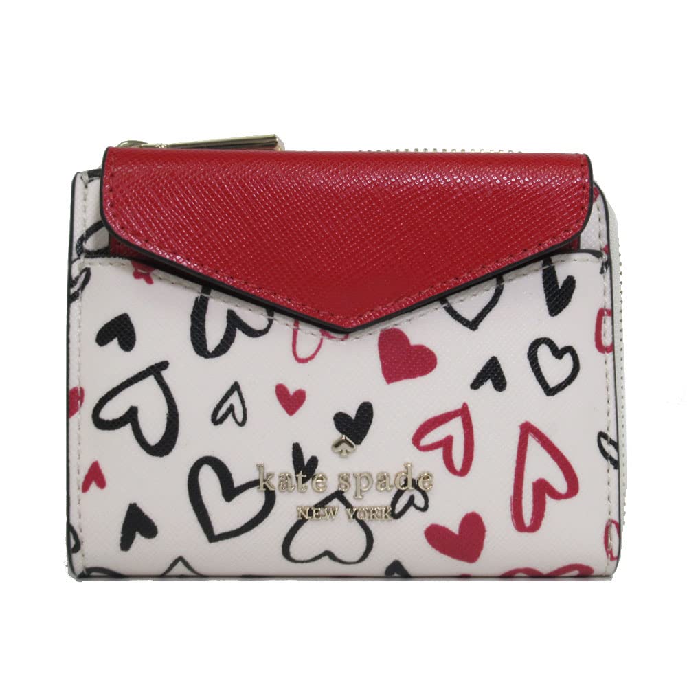 ●ギフトBOX付!!● ケイトスペード 財布 kate spade ステイシー PVC ボックスド ウォレット&カードケースセット スクリブル ハート プリント KA629 960 (ホワイト系マルチ) アウトレット レディース Amazon | [ケイトスペード] ○ギフトBOX付 財布 ステイシー PVC
