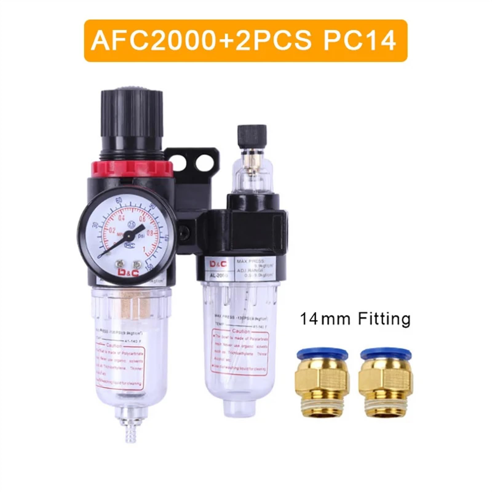 AFC2000 Sprężarka procesora powietrza 1/4 Filtr powietrza Reduktor ciśnienia Filtr AFC-2000 (AFC-2000 z PC14)