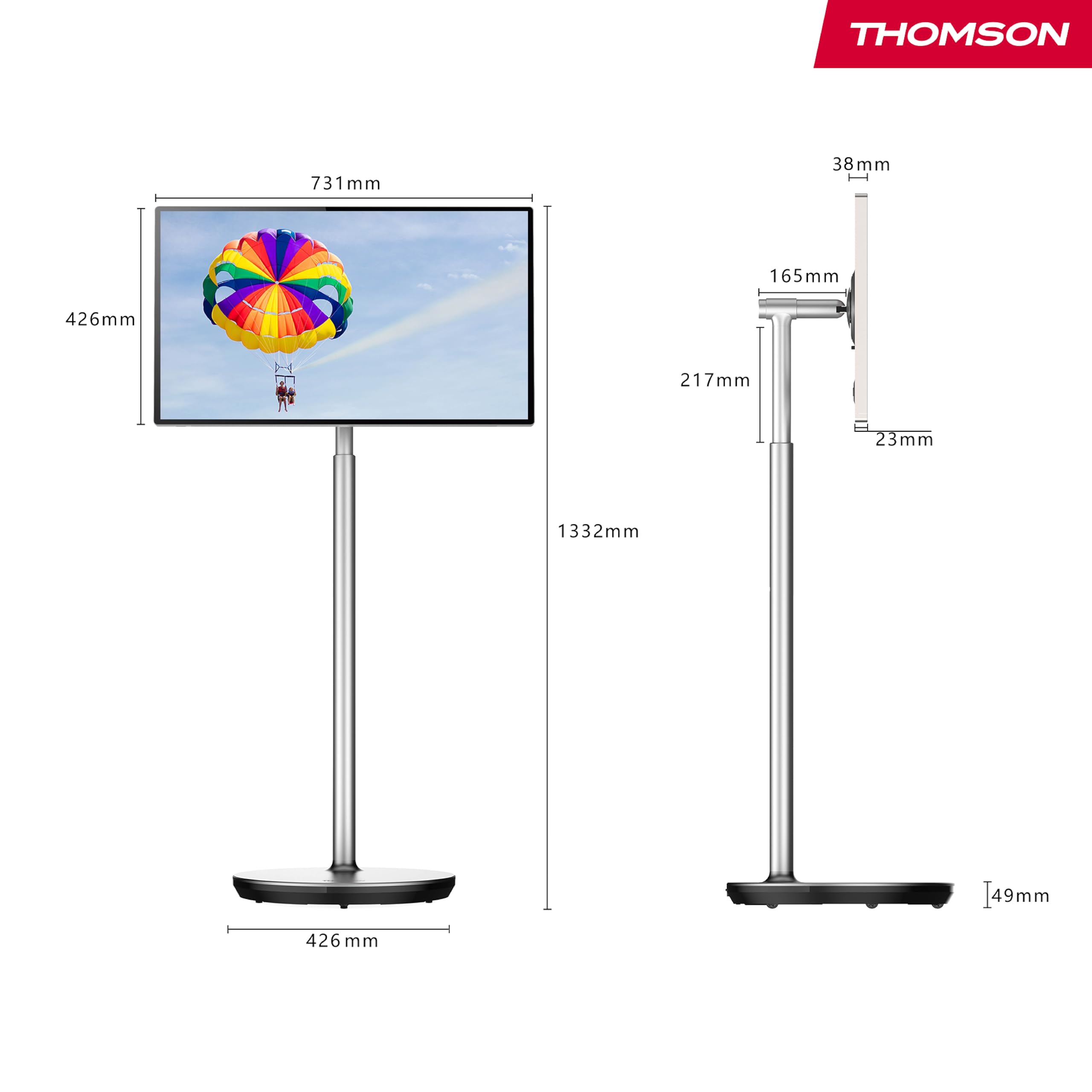 THOMSON Go Plus 32 Pouces (81 cm) Android Portable 4K UHD écran Tactile Wi-Fi 6 Bluetooth 5.1 Batterie 4h