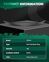 Vista 3 de SCITOO Spoiler Wing GT Style Universal 52" ABS Brillante Carbono Aspecto Trasero Alerón Alerón